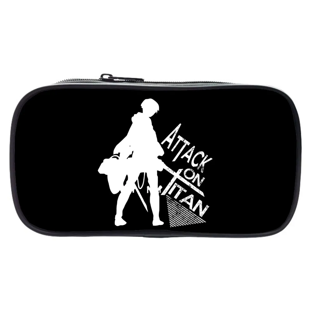 Attack on Titan Pencil Case Anime Game Makeup Bag Zipper Pouch Students Cartoon Stationery Pouch