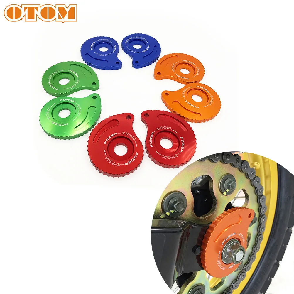 OTOM Motorcycle Chain Adjuster Axle Block Bicycle Aluminum Rear Hub Axle Flange Seat Fixed Bolt Nut Fit For YAMAHA TRICKER XG250