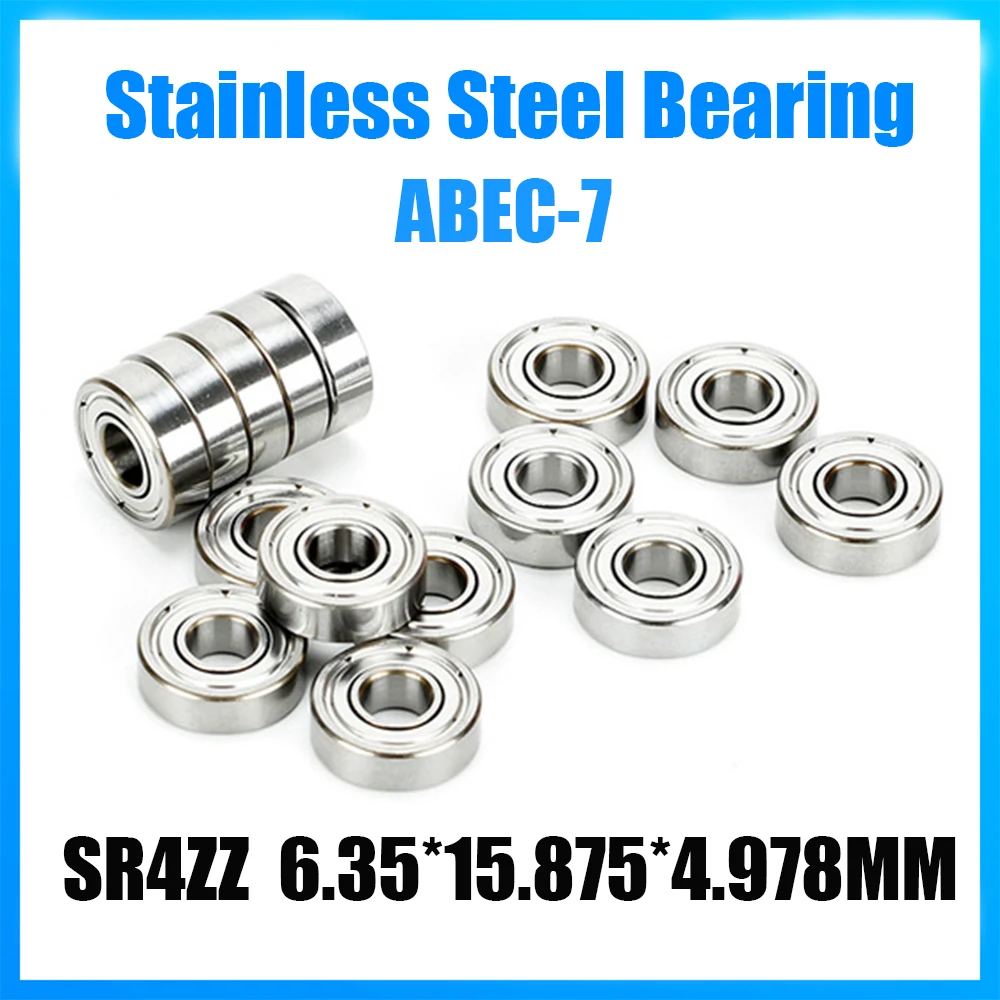 SR4ZZ Bearing 6.35*15.875*4.978 mm 5Pcs ABEC-7 440C Roller Stainless Steel SR4Z SR4 Z ZZ Ball Bearings