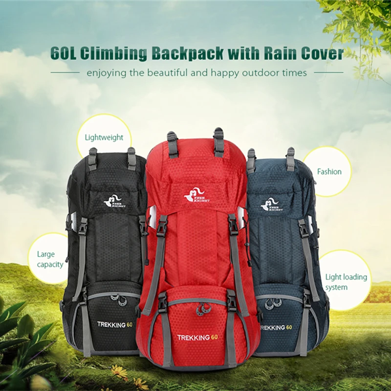 50L & 60L Outdoor Backpack Camping Climbing Backpacks Waterproof Mountaineering Hiking Backpacks Travel Molle Sport Trekking Bag