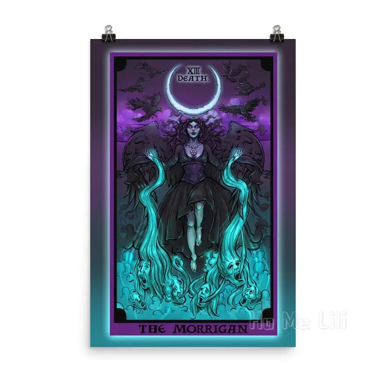 The Morrigan Death Tarot Card Poster Witchcraft Wall Decor Pagan Home Witch Pastel Goth Decor