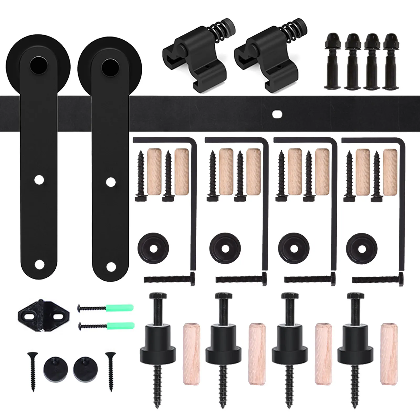 WOLFBIRD-Kit Hardware Porta celeiro completo, teto Bracket Rail Kit, fácil de instalar, porta deslizante, 4FT-13FT