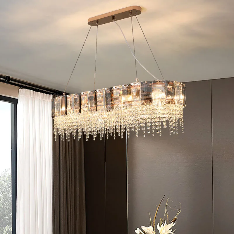 Post Modern Chandelier lighting For Dining Room New Design LED Hanglamp Kitchen Island Rectangle/Round Lighting Fixtures