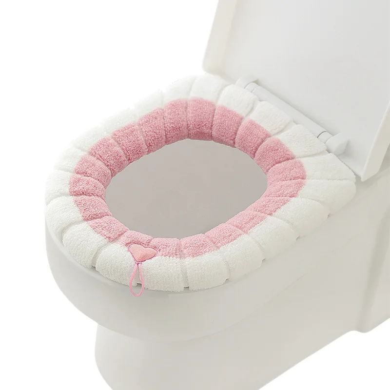 Universal Toilet Seat Thickened Mat Soft Warm Washable for Home Decor Closestool Mat Seat Case Coral Toilet Lid Accessories