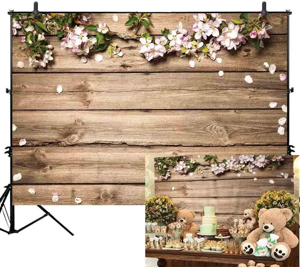 لوح خشبي ريفي مع زهور الزفاف ، لوح خشبي ريفي ، لافتة حفلات أعياد الميلاد ، كشك صور ، دعامة خلفية