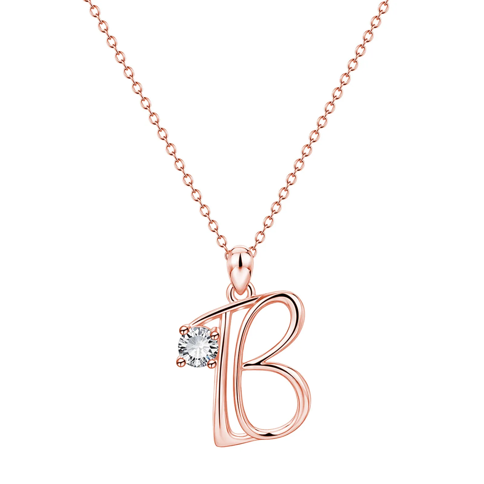 Fashion 26 English Initial Alphabet Letter Necklace Luxury Silver Color Monogram Name Letters Word Chain Necklaces Jewelry #5G