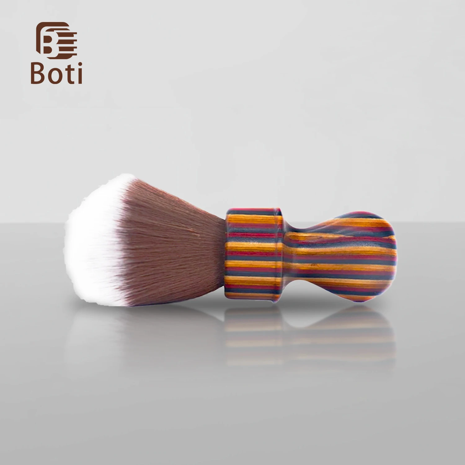 Boti Brush-cepillo de afeitar húmedo para mujer, anillo anual, mango de madera, nudo de pelo sintético Madre, herramienta de limpieza de barba hecha a mano para hombres