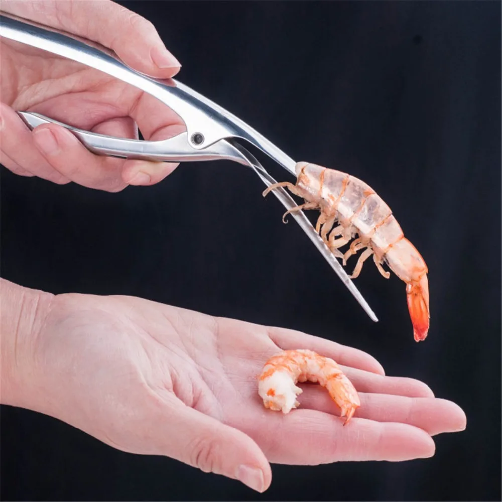 304Stainless Steel Creative Prawn Peeler Practical Shrimp Deveiner Device Fishing Knife Kitchen Cooking Seafood Gadget Tools