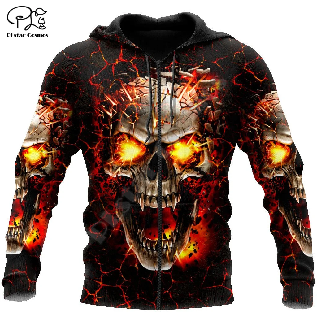 PLstar Cosmos Helloween Tattoo Ghost Gothic Skull Satan Devil Tracksuit 3DPrint Men/Women Streetwear Harajuku Autumn Hoodies D17