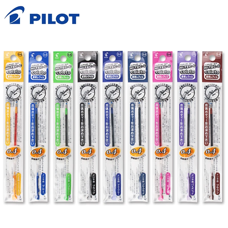 6pcs/lot Pilot Hi-Tec-C Coleto LHKRF-10C4 Gel Multi Pen Refill 0.4 mm Black/Blue/Red/ 15 colors available