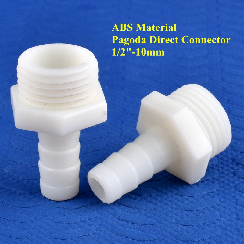 

5~500pcs ABS 1/2" -10mm Pagoda Direct Connector Aquarium Tank Hose Joint Drip Irrigation Garden Car Wash Water Pipe Connectors