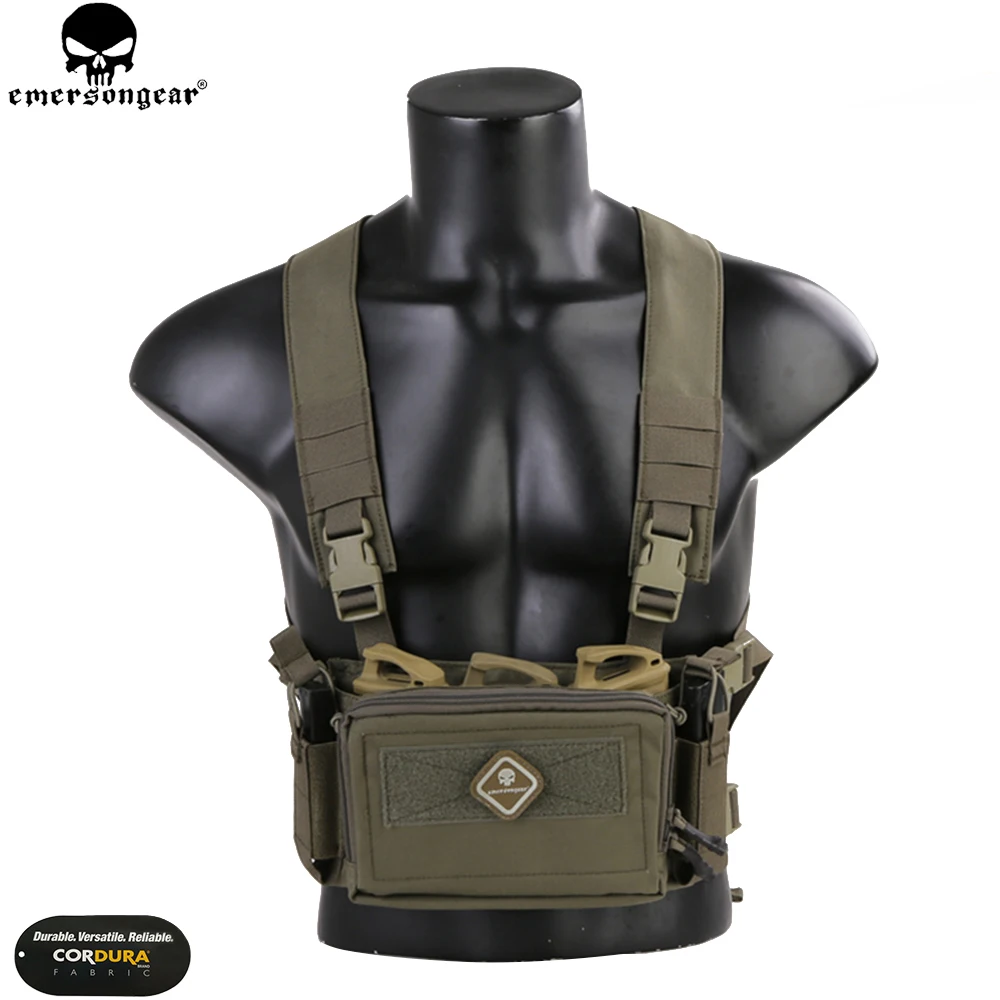 Emersongear Tactical D3CR Micro Chest Rig Modular For Plate Carrier Hunting Vest MOLLE Airsoft Mini Spiritus Gear Nylon EM9557