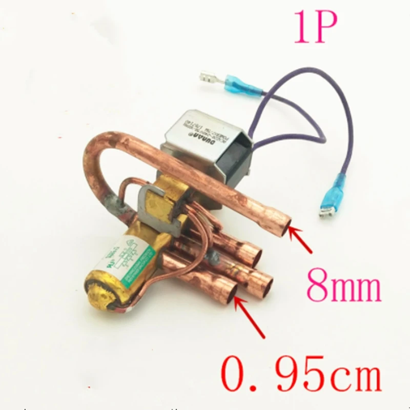 Pure copper air conditioning four-way reversing valve 1P universal four-way valve with coil integrated four-way solenoid coil