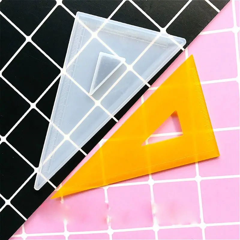 4 Shapes Silicone Resin Ruler Molds Straignt Square Triangular Rulers Protractor Handmade Mold Art Craft