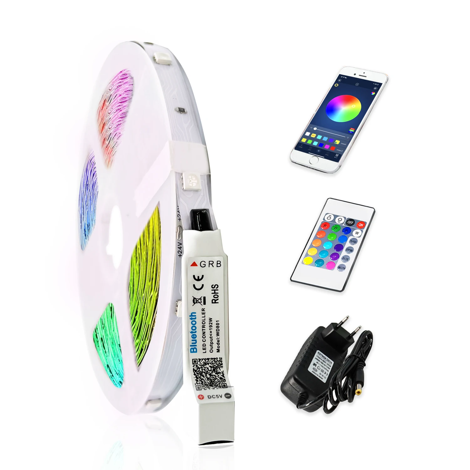 

Bluetooth Controller LED Light Strips, Flexible RGB 5050 Decoration, Backlight Lamp,Luminous String for Bedroom, 20m