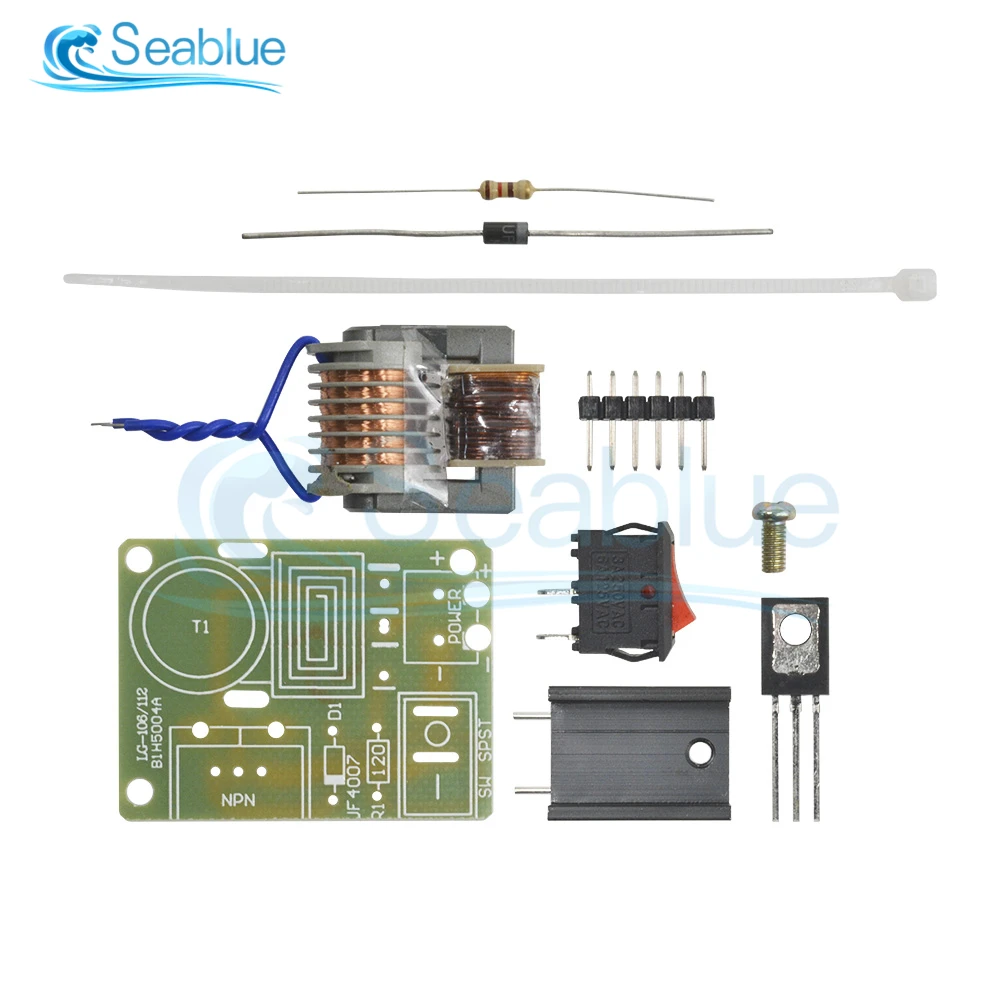 15KV高周波dc高電圧アーク点火発生器インバータブーストステップアップ 18650 diyキットuコアトランススイート 3.7v