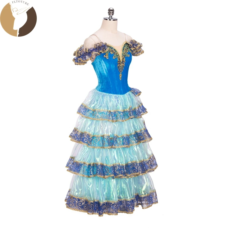 Blue Long Dresses Velvet Tutu For Sale The First Entrance Of Kitri In The Ballet DonQuixote Classical Spanish Style Variation