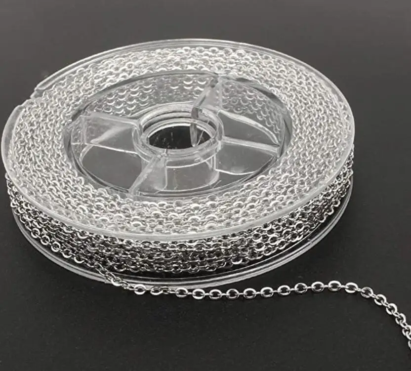 10 Meters Lot Stainless Steel 2mm Cable Link Chain W/20p 10mm Lobster Clasps 50 Pcs 7mm Open Jump Rings Jewelry Findings Marking