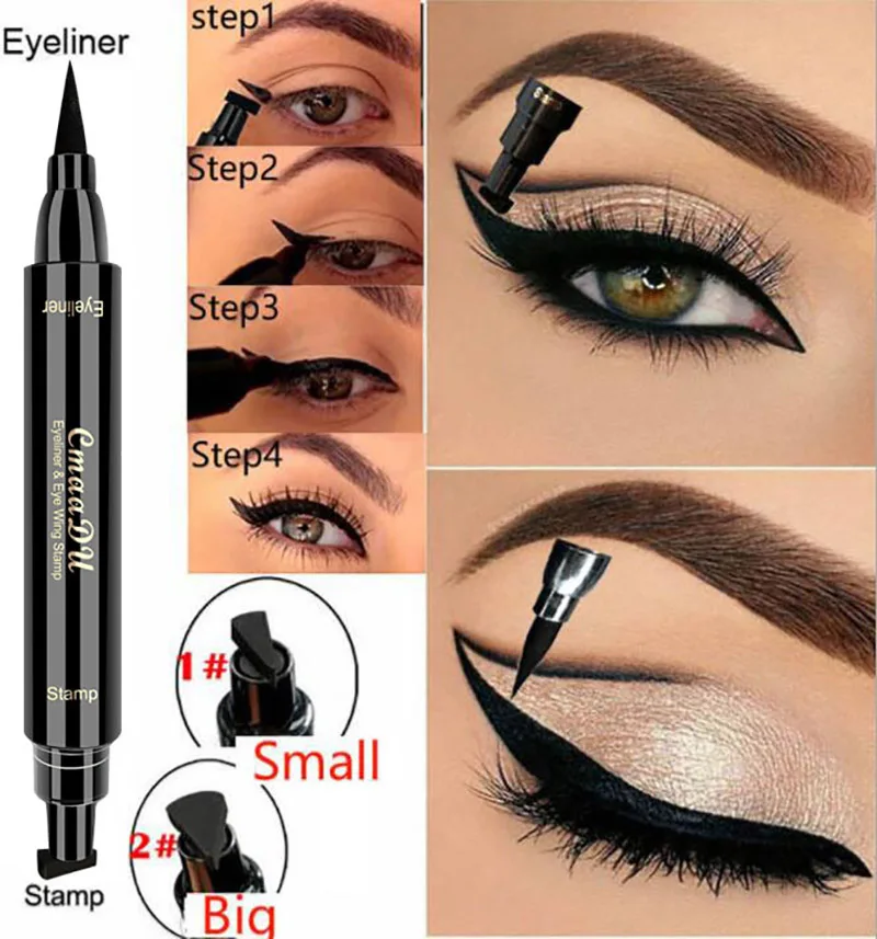 Eyeliner Stamp Cosmetics Liquid Waterproof Eye Liner Pen Lasting Eyeliners with Marker Arrows Stencil Liners Pencil for Eyes