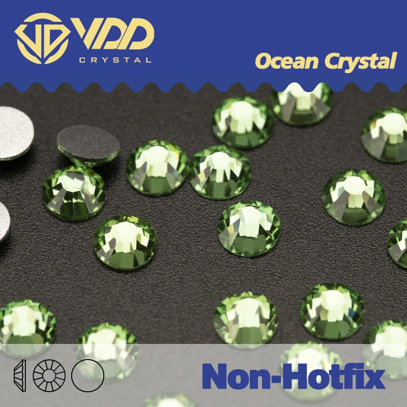 VDD 019 Peridot Nails Accessories Non-hotfix Wedding Dress Crystal Thermal Rhinestones All For Sewing And Cutout