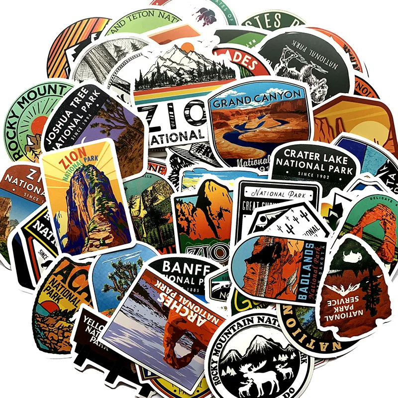 10/30/50Pcs National Park Zoo Icon Cartoon Stickers Waterproof Decal Laptop Motorcycle Luggage Snowboard Fridge  Car Sticker