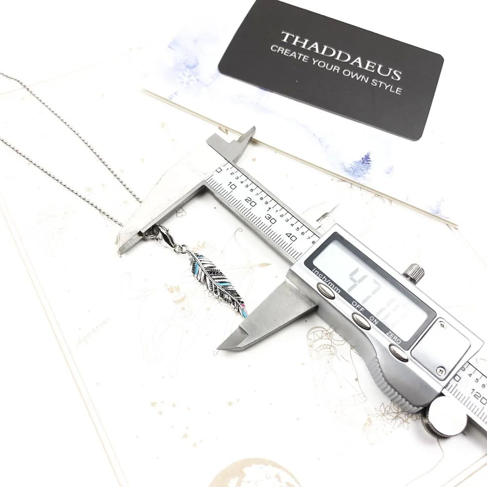 Halskette mit ethnischen Federn, Sommer, brandneuer, auffälliger edler Schmuck, Europa, 925er Sterlingsilber, Böhmen, Geschenk für Frauen – Detail 2