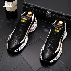 Cowhide Brand designer men's casual shoes NEW crease resistant flat large youth sneaker collision resistant casual shoes A11