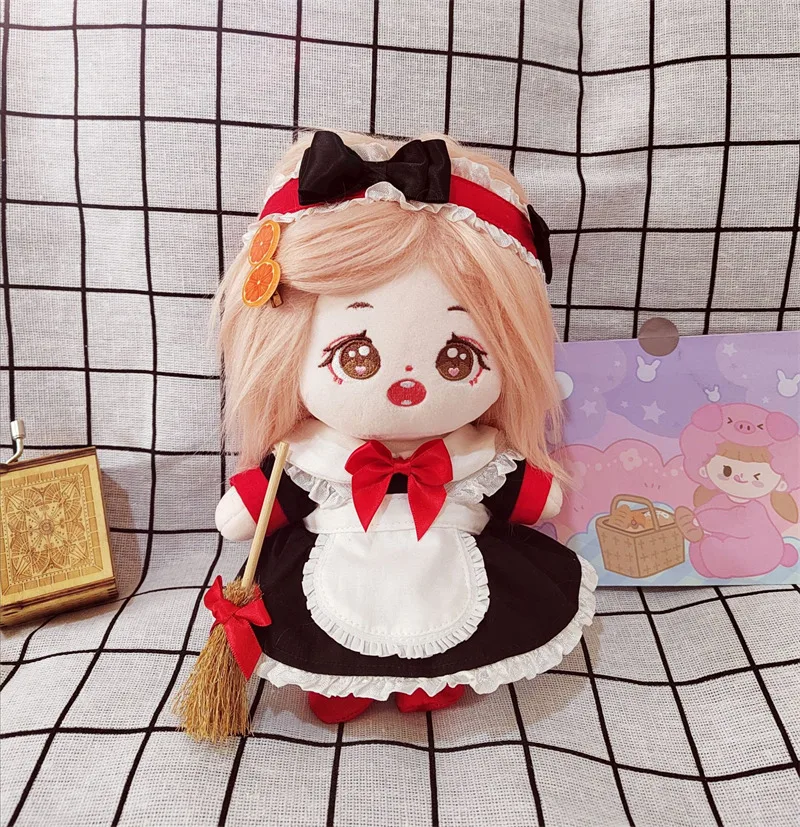 

Halloween Dress up 20cm Plush Doll Clothes Maid Suit 20cm Cotton Doll Accessories