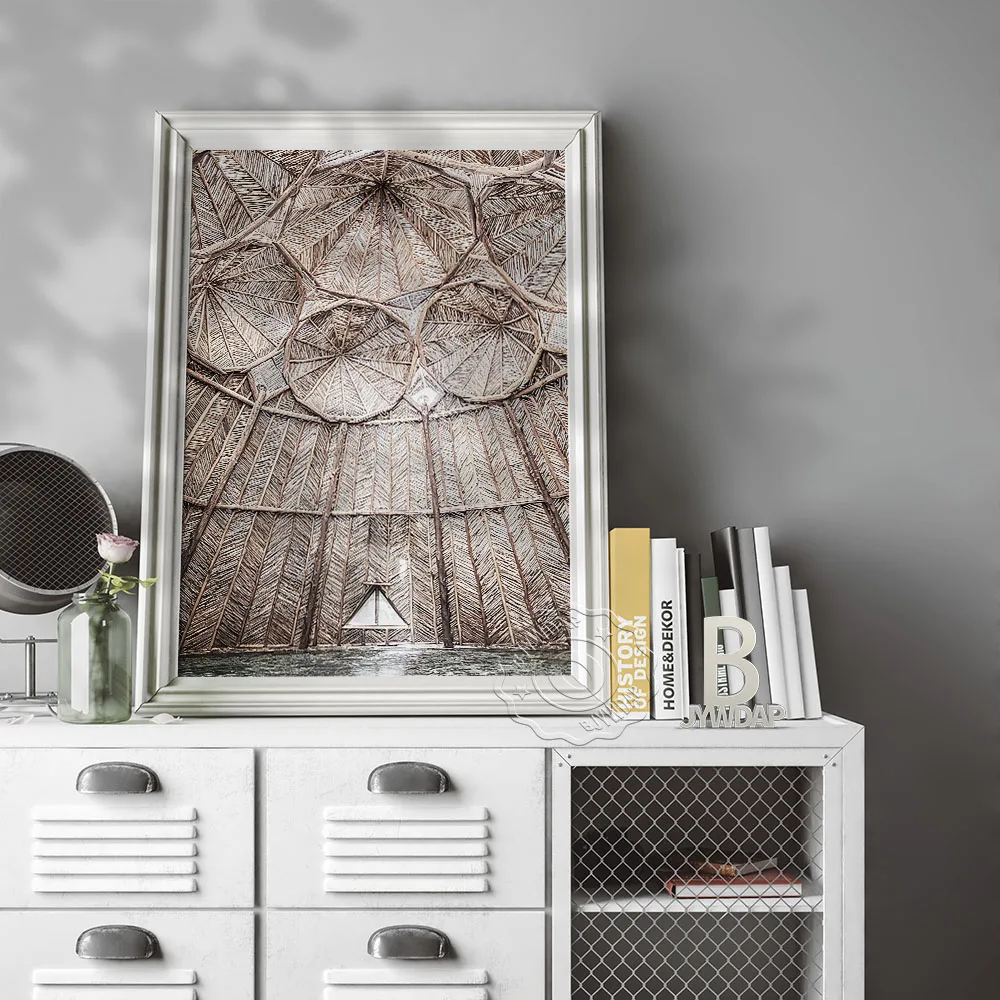 Nordic Abstract Poster Trees Constitute Architecture Modern Home Decor Wall Art Print Brown Geometry Stereoscopic Prints Poster