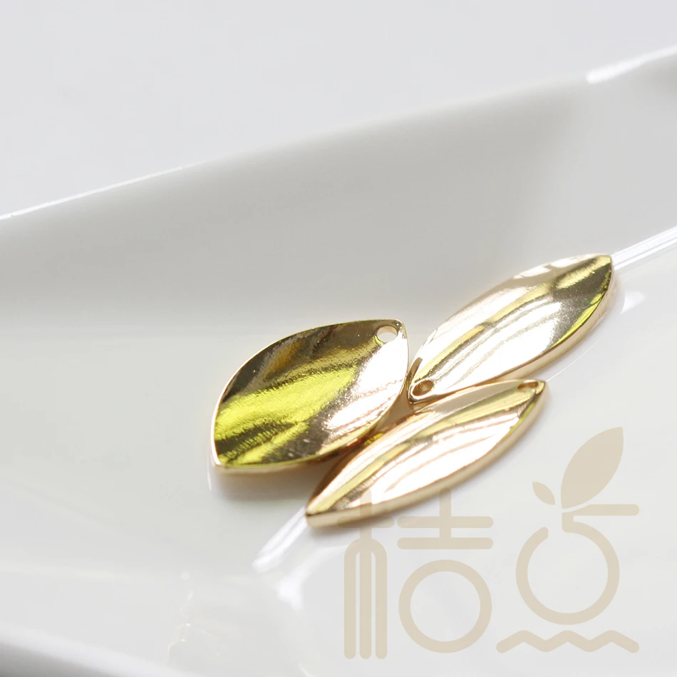 DIY Supply-Premium Plated Solid Brass Finding Curved Oval - 18x9.7mm (4190C)