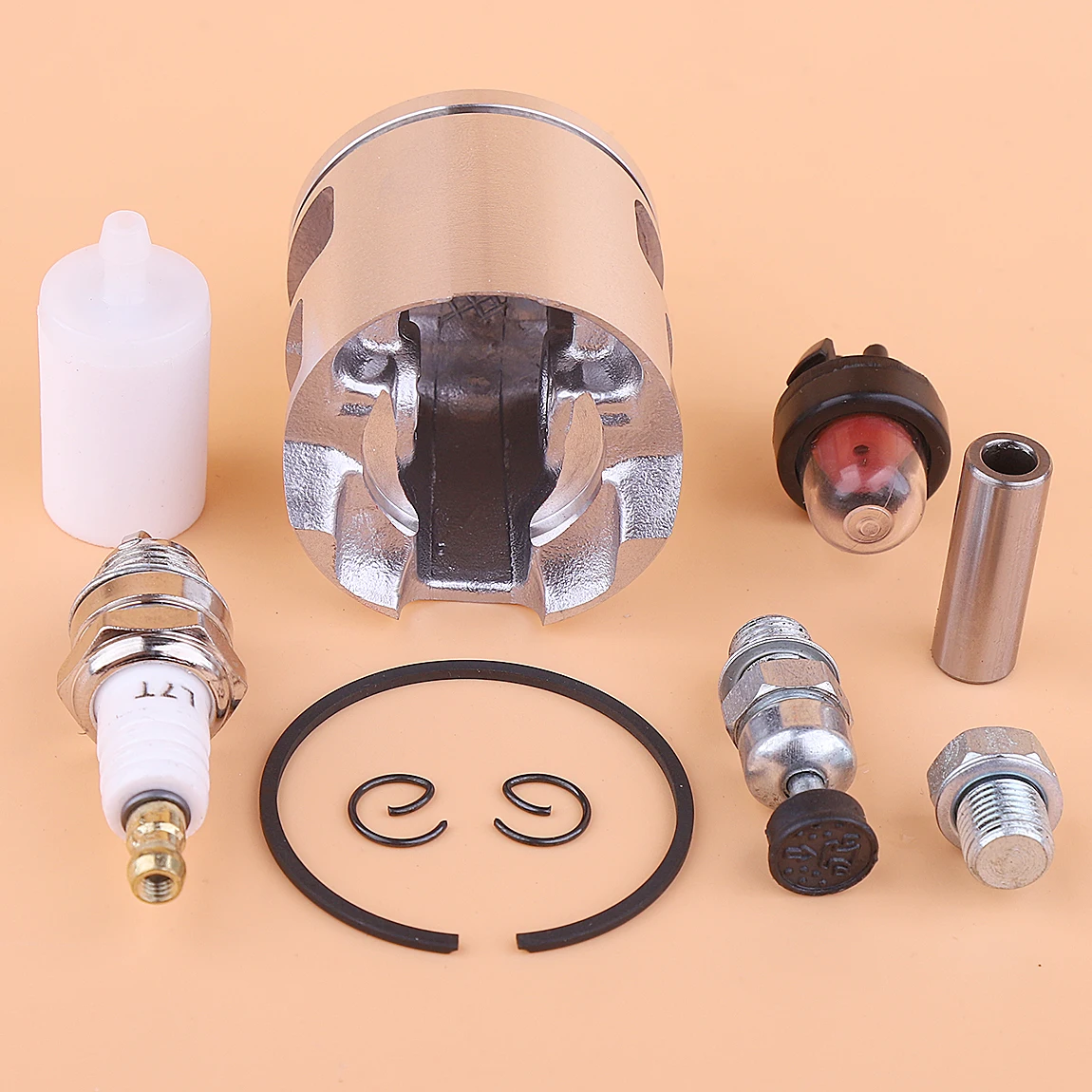 46 มม.ชุดแหวนลูกสูบสําหรับ Husqvarna 555 556 560 562 562XP 560XP 560XPG การใช้กรอง Decompression วาล์ว Primer Bulb Spark Plug
