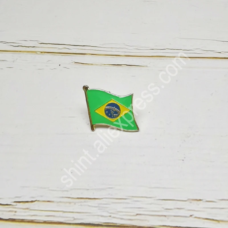 Brazil National Flag Embroidery Patches Badge Shield And Square Shape Pin One Set On The Cloth Armband Backpack Decoration Gifts