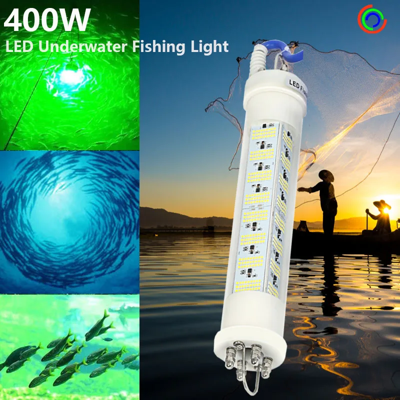 High Brightness 12V 400W LED Underwater Fishing Light Diving Lamp Night Fishing Lure воблера для рибалки