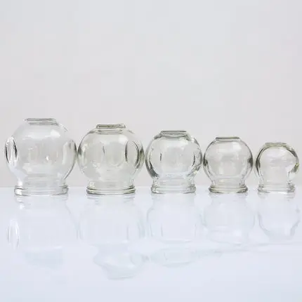 5PCS Chinese Traditional Acupuncture Massage Explosion-Proof Vacuum Glass Cupping Moisture Absorption Jar Loss Weight Cups