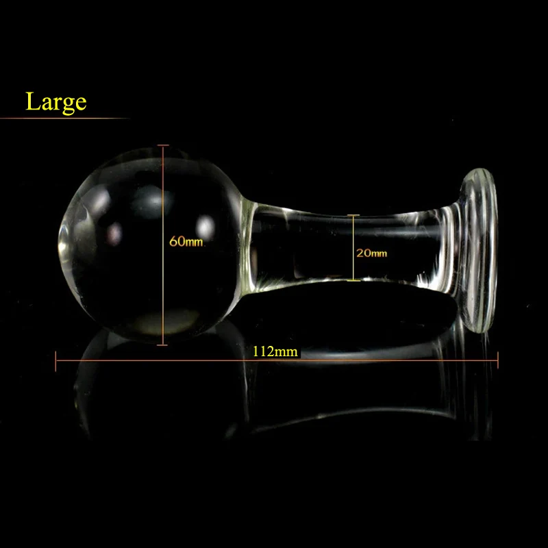 3 Size Pyrex Crystal Glass Anal Plug Big Ball Dildo Anus Expander Real Erotic Male Massage Masturbator Adult Sex Toy for Men Gay