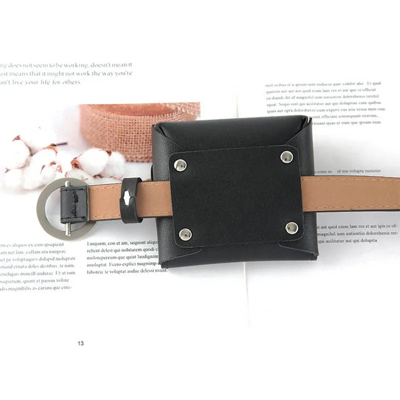 Fashion Leather Women Belt With Bag Metal Buckle Waist Strap Designer All-match Ladies Girl Trouser Dress Decoration Waistband