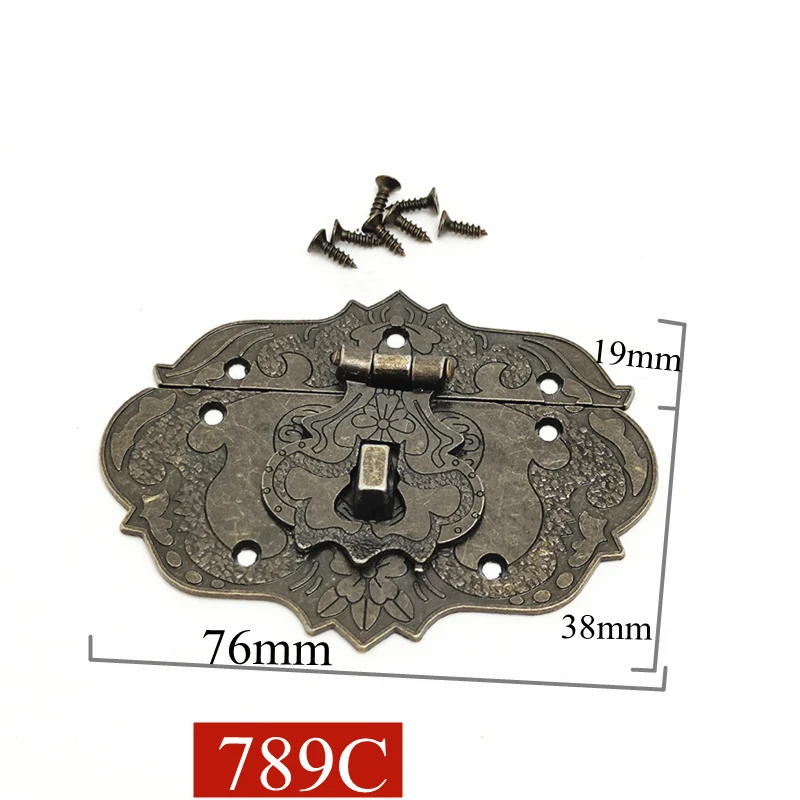 5-Pack Antique Bronze Box Latch Lock – 72x24mm Vintage Hasp Clasp, Metal, With Screws, For Jewelry Boxes, Gift Boxes, Wooden Cases & DIY Projects