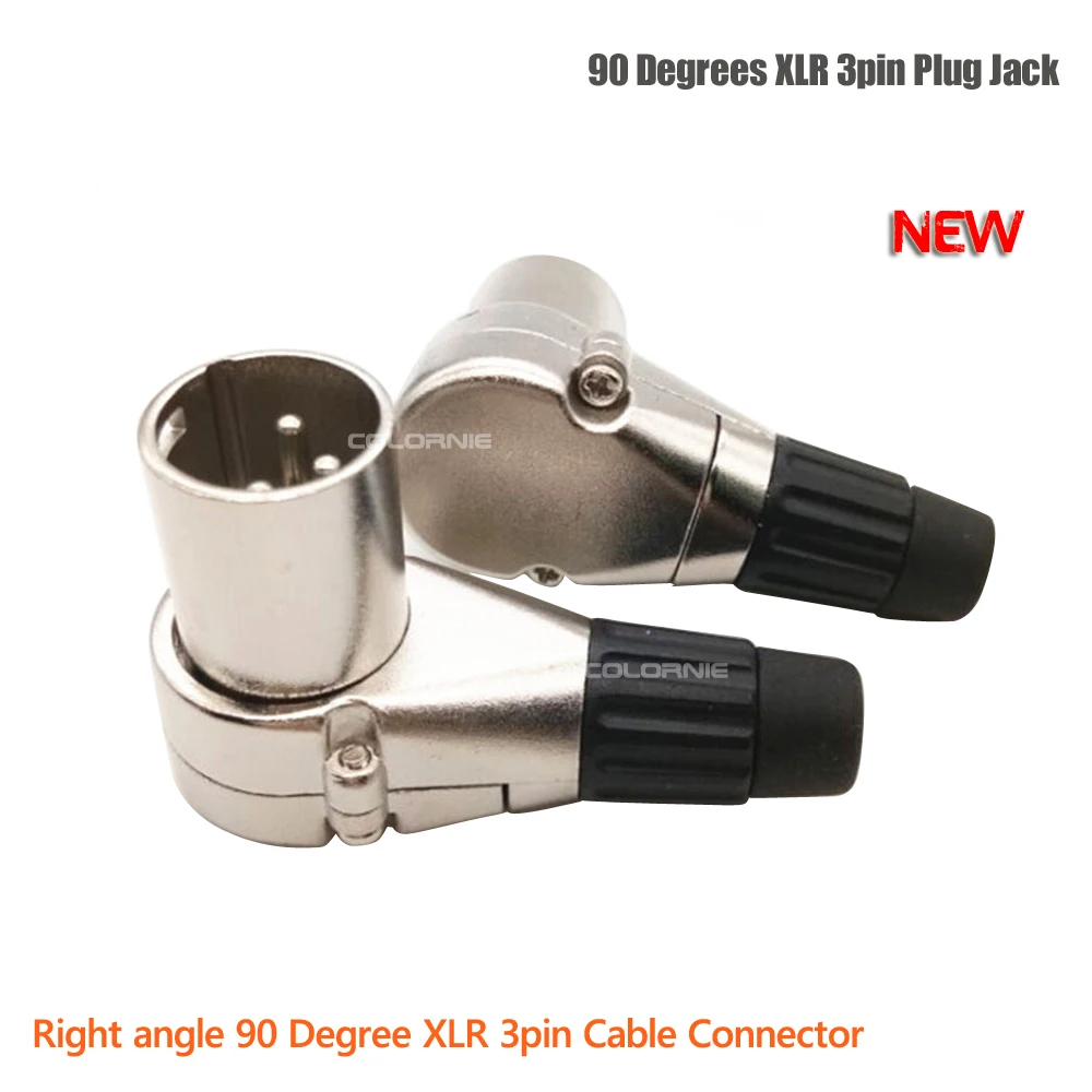 Right angle 90 Degree XLR 3pin jack socket for DMX512 Signal cable