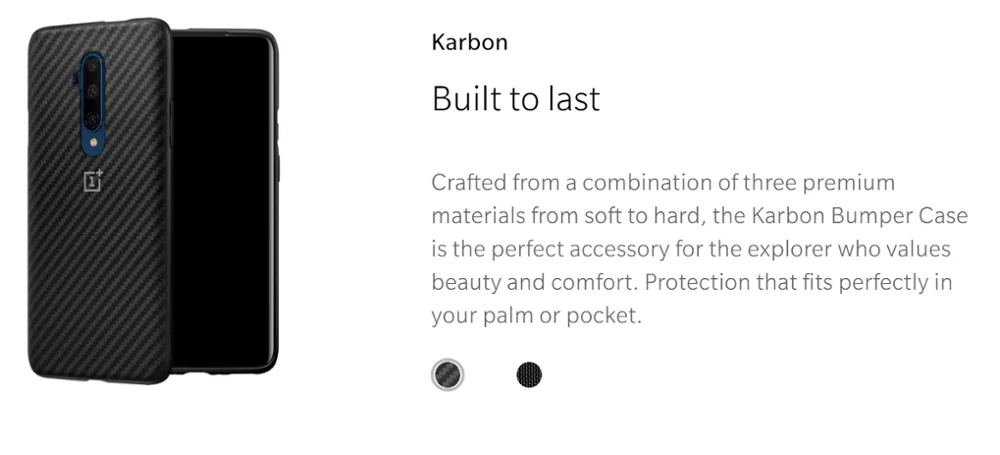 Original 100% Oneplus 7T Pro Case official Stock Sandstone bumper Karbon Nylon Protection Back Cover