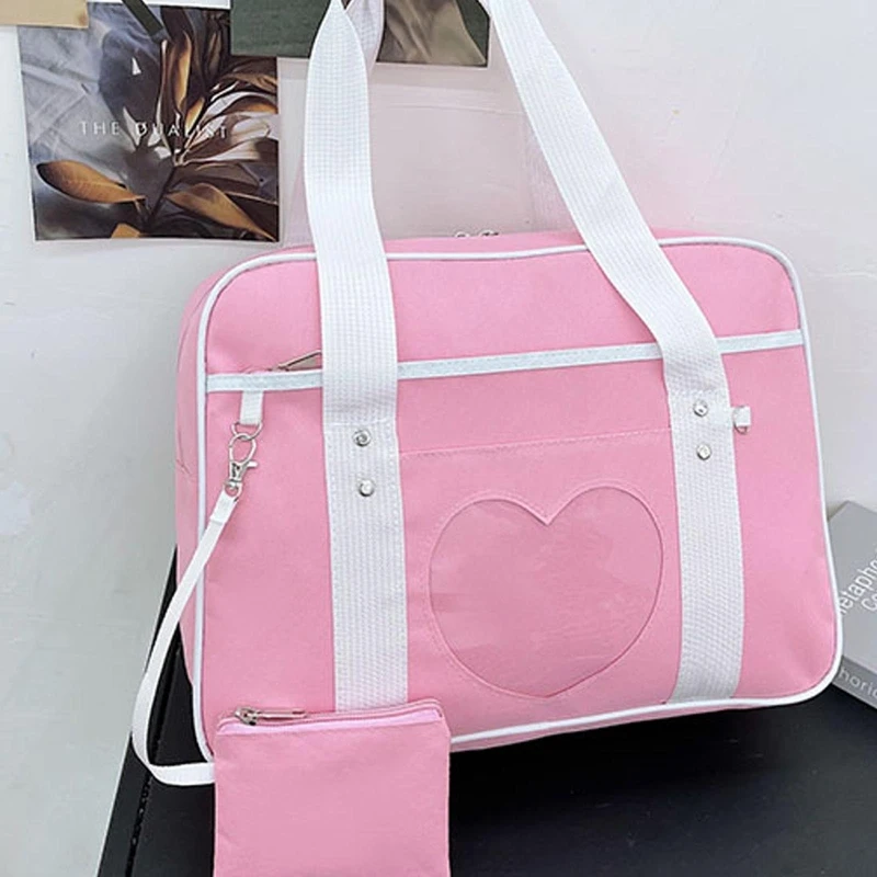 Japanese Preppy Style Uniform Shoulder Bag Lightweight Casual Girl Lolita Luggage Handbag Large Capacity Tote Fashion School Bag