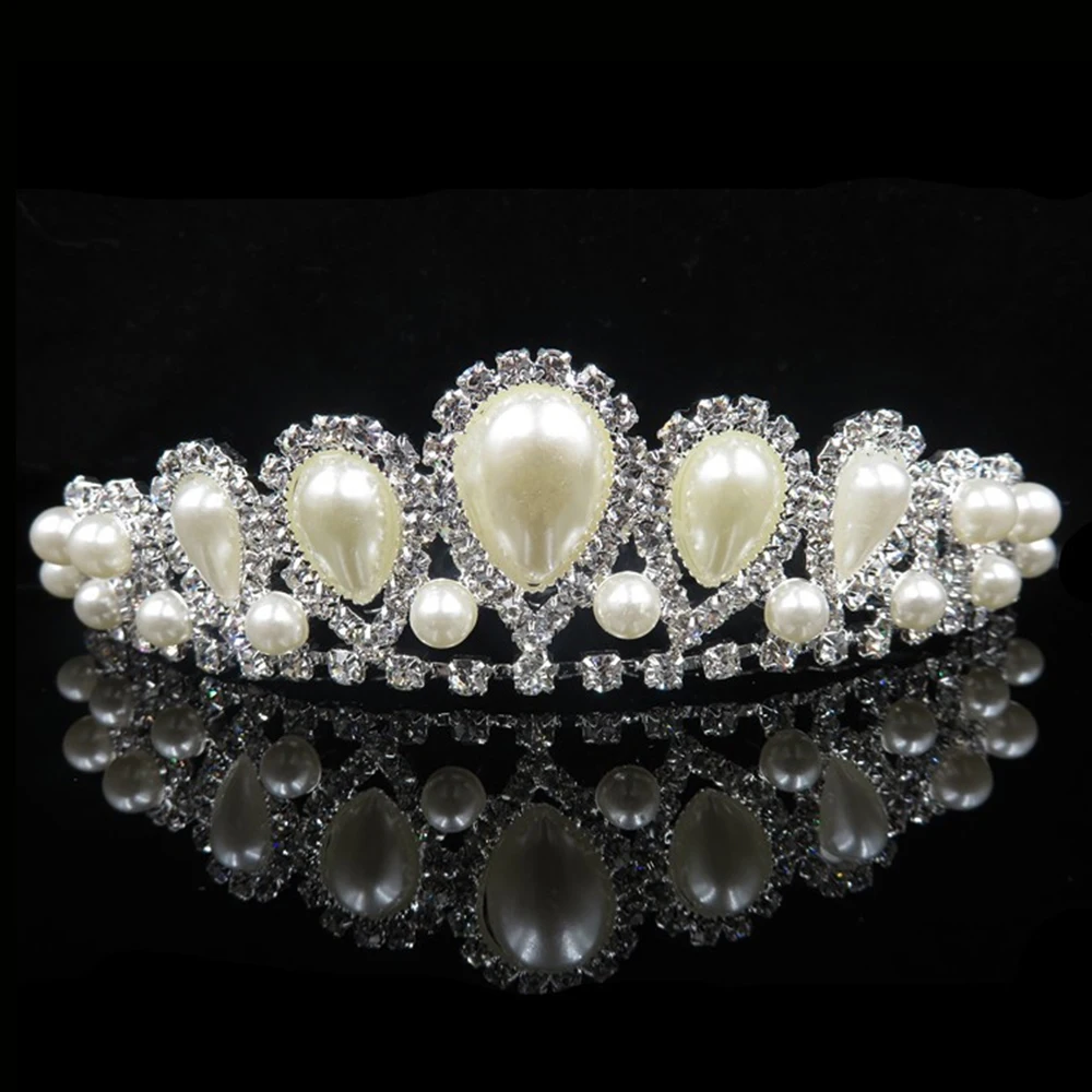 Principessa Corona per le Ragazze Del Partito Da Sposa Corona Tiara Diadema di Cristallo Floreale di Cerimonia Nuziale Accessori Per Capelli Da