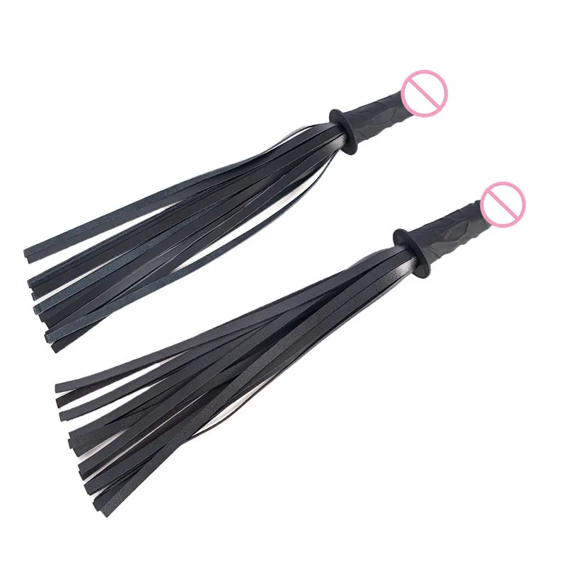 Silicone Dildo Genuine Leather Racing Riding Flogger Queen Sex Pimp Whip Toys for Adults Games Bdsm Bondage Slave Role Play