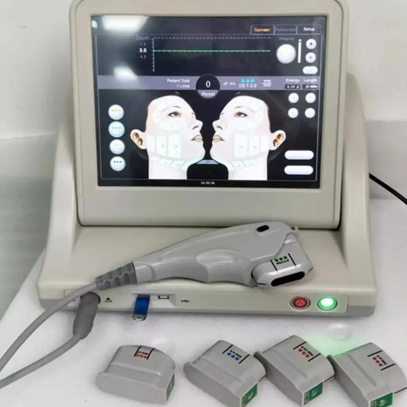 2021 HIFU Machine Ultrasound Face 10000 colpi cartuccia facciale intercambiabile per il corpo/trasduttore HIFU Anti invecchiamento 2.0.H