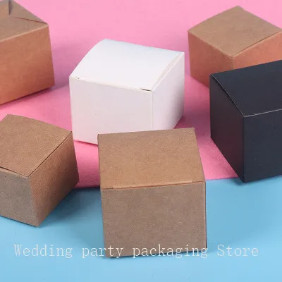 100pcs/lot Foldable White Kraft Paper Box for Face Cream Packing Black Paperboard Boxes Jewelry Package Ointment Bottle Box