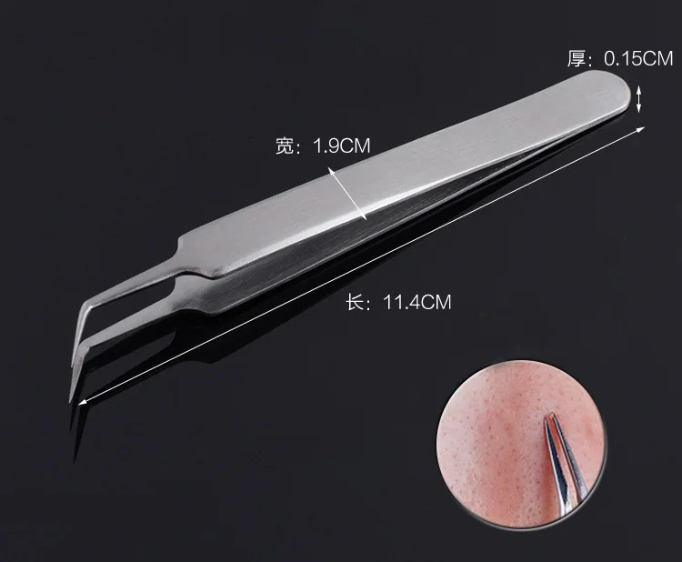 Pinzetta per punti neri per acne Pinzetta per rimozione comedoni brufolo in acciaio inossidabile Estrattore Pinzetta per la cura della pelle del viso Pulizia Strumento di bellezza Vendita