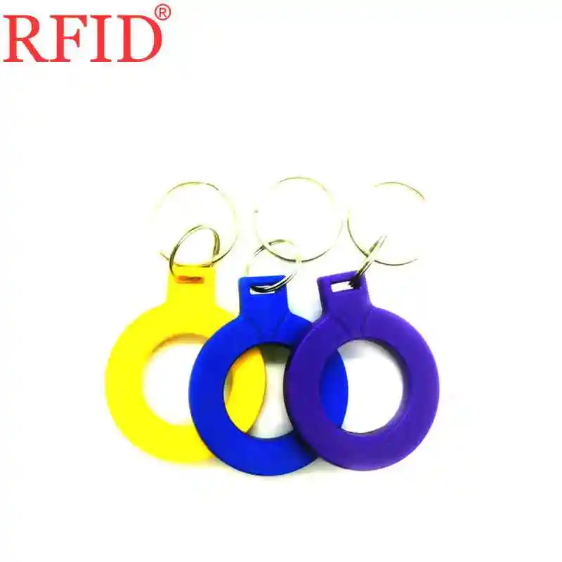 S50 IC 13.56MHz Read Only Key Ring RFID Keyfob Yellow Blue Purple Token Tag Keychain Access Control Accessories Fast Shipping 1
