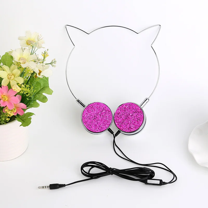 Mèo Tai Nghe Nhét Tai Có Dây Kim Loại Tai Nghe Tai Mèo Tai Nghe Di Động Âm Nhạc Máy Tính Stereo Tai Nghe Jack Cắm 3.5Mm Cô Gái Quà Tặng