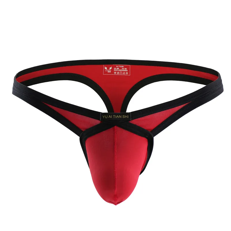 Slip intimo uomo Sexy solido intimo uomo Gay rigonfiamento G stringhe sacchetto del pene perizoma slip uomo Backless uomo Tanga Jockstraps