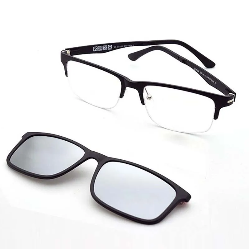 Half Glasses Frame Men And Women Spectacles Frame With Magnet Clip Set Mirror Sunglasses Myopia Glasses Polarized Sunglasses