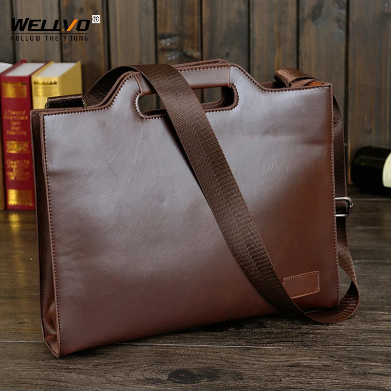 Business Briefcase Men Travel Portable Handbag Solid Casual Leather Messenger Crossbody Bag Male Big Office Laptop Bag XA219C